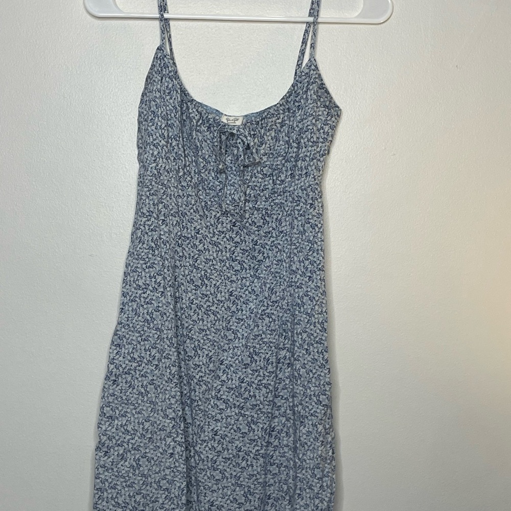 Floral Blue Spaghetti Strap Dress